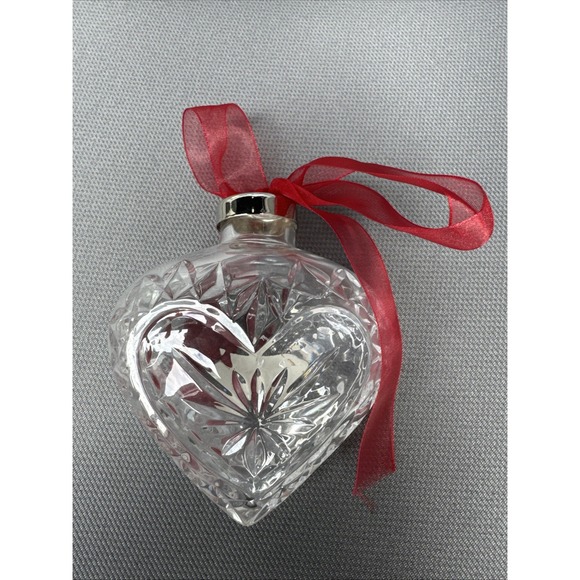 Waterford Crystal Marquis Puffed Heart Ornament Made In Poland - Picture 1 of 6